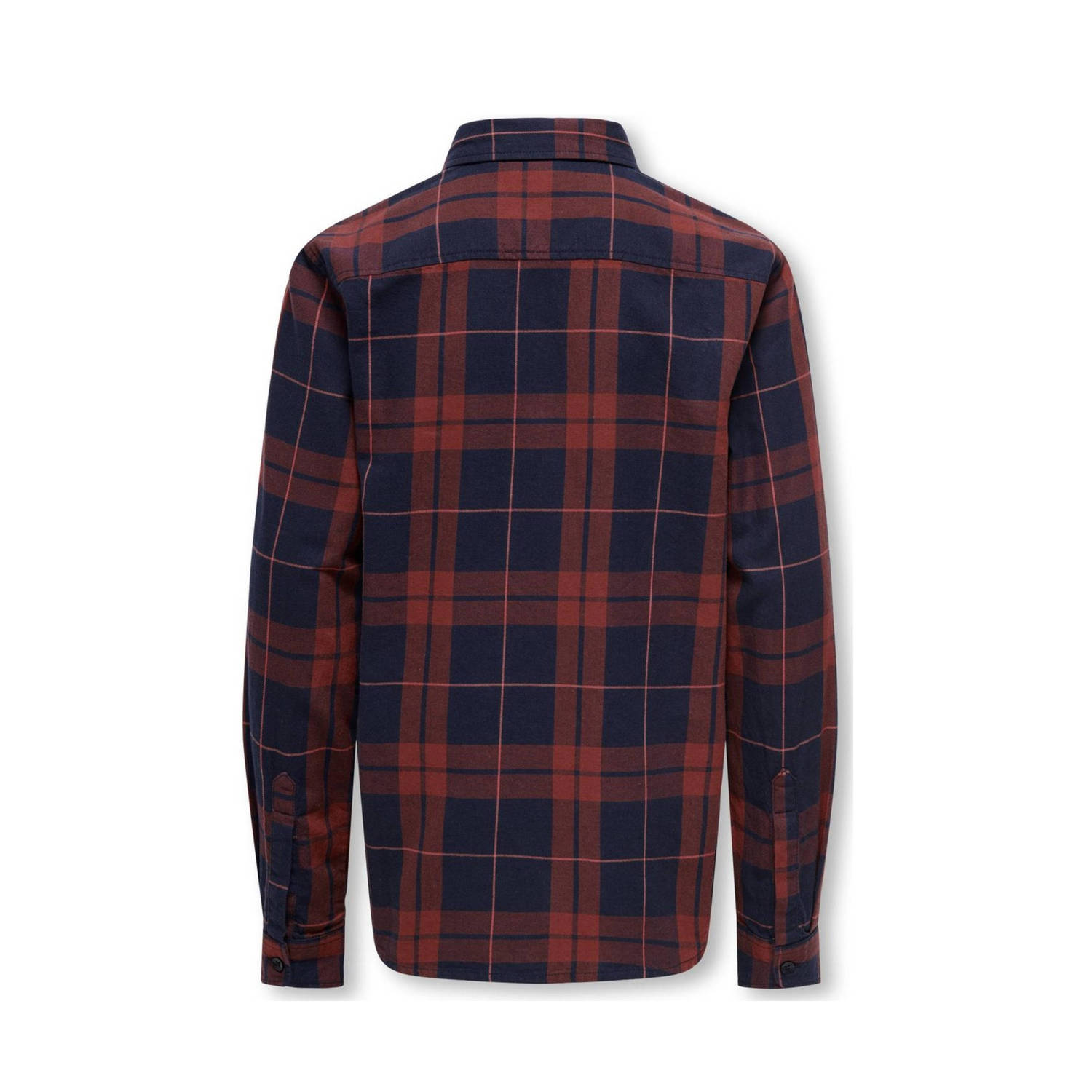 ONLY KIDS BOY geruit overhemd KOBMARTIN donkerblauw brique