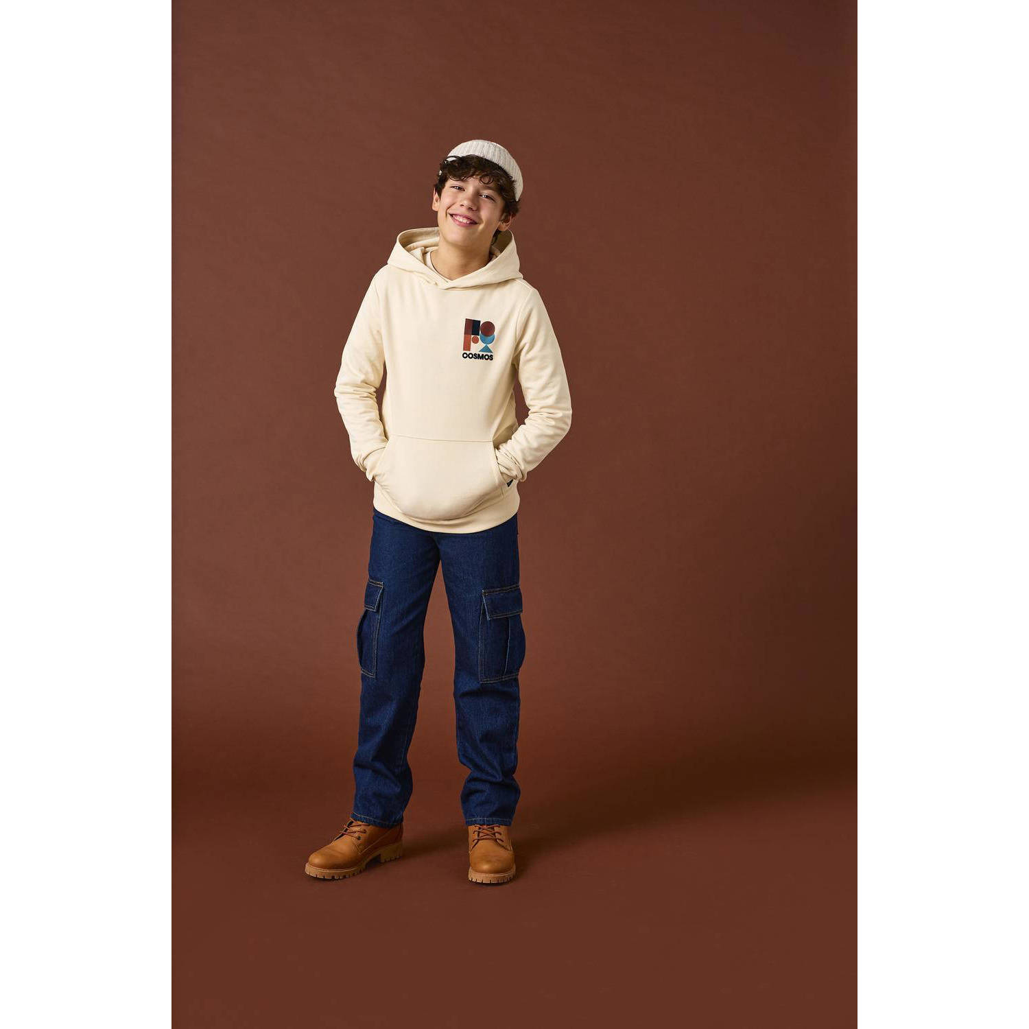 ONLY KIDS BOY hoodie KOBMORGAN met backprint offwhite