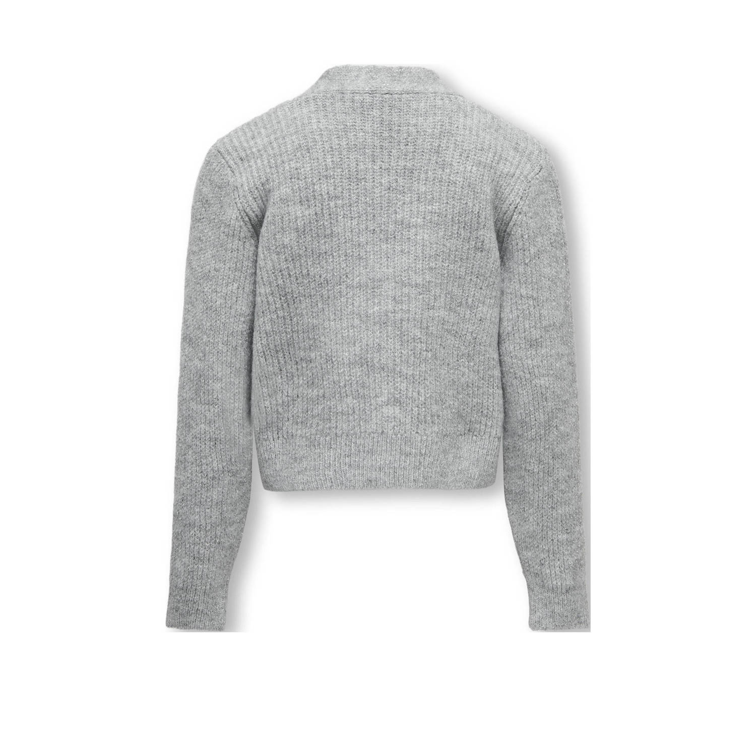 ONLY KIDS GIRL gebreid vest KOGORIANA lichtgrijs melange