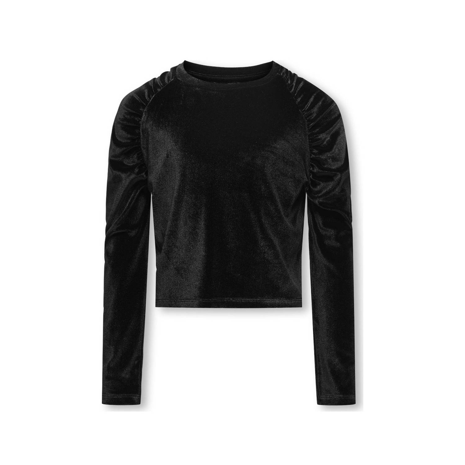 ONLY KIDS GIRL fluwelen top KOGSILLE zwart
