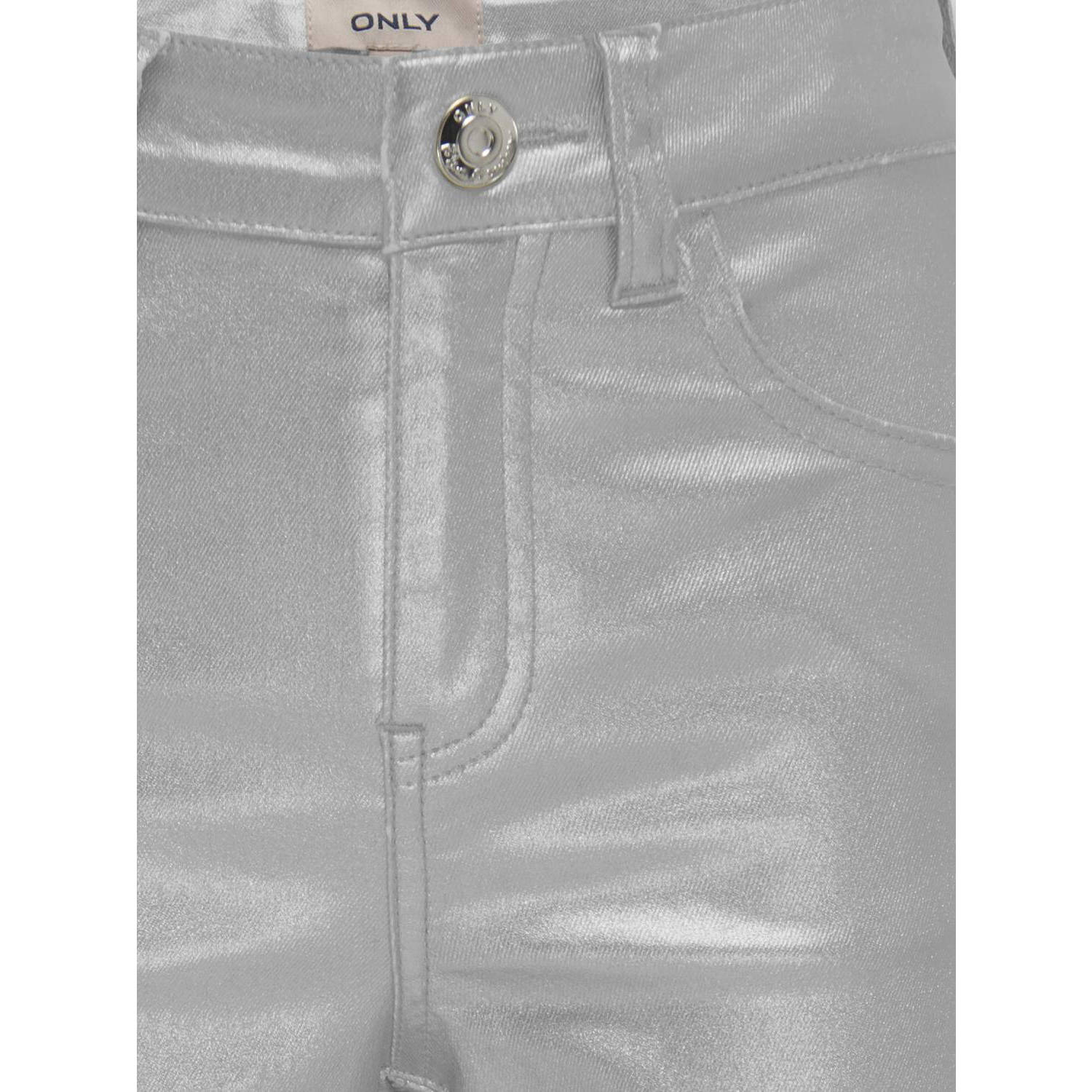 ONLY KIDS GIRL coated wide leg broek KOGJUICY zilver metallic