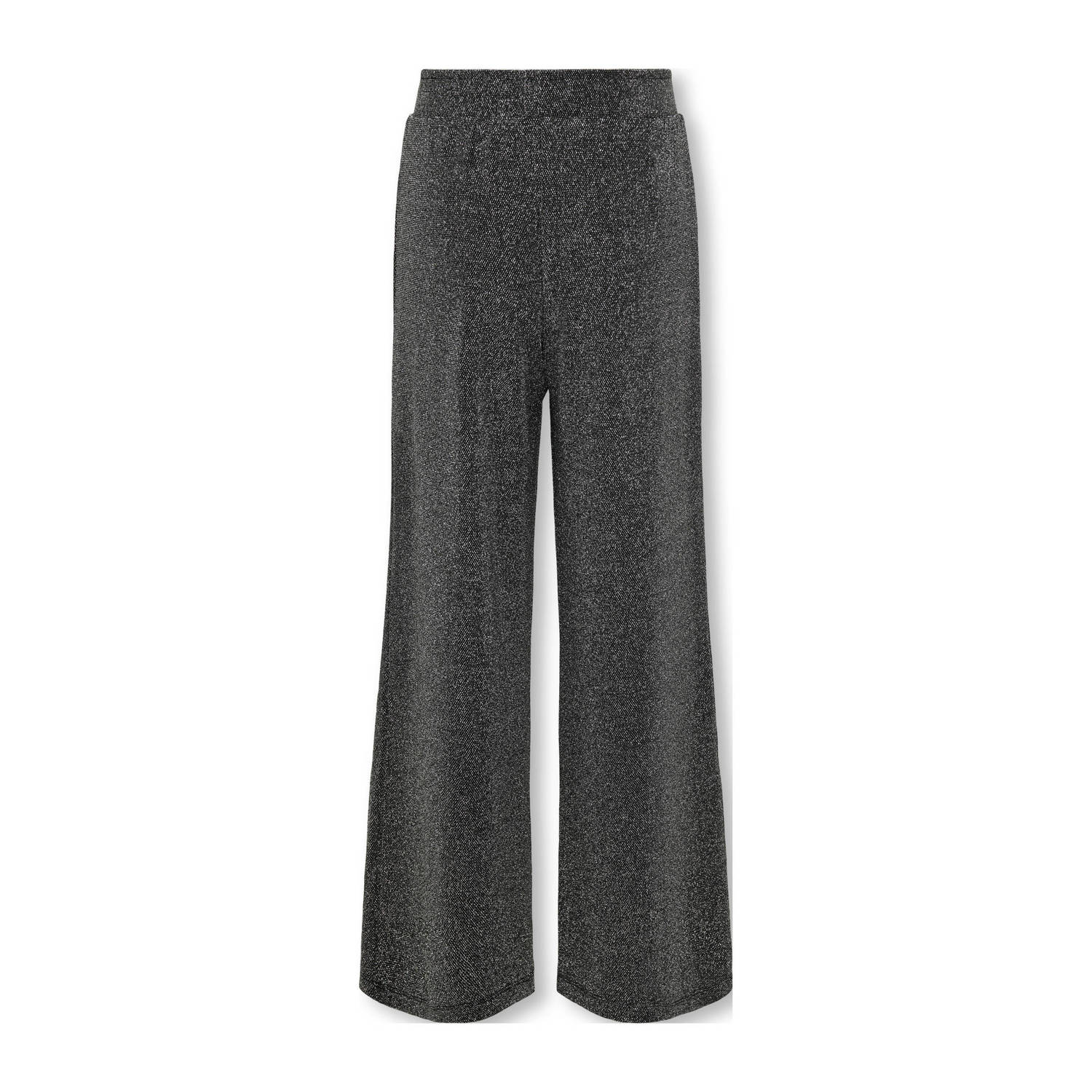 ONLY KIDS GIRL wide leg broek KOGQUEEN zwart zilver