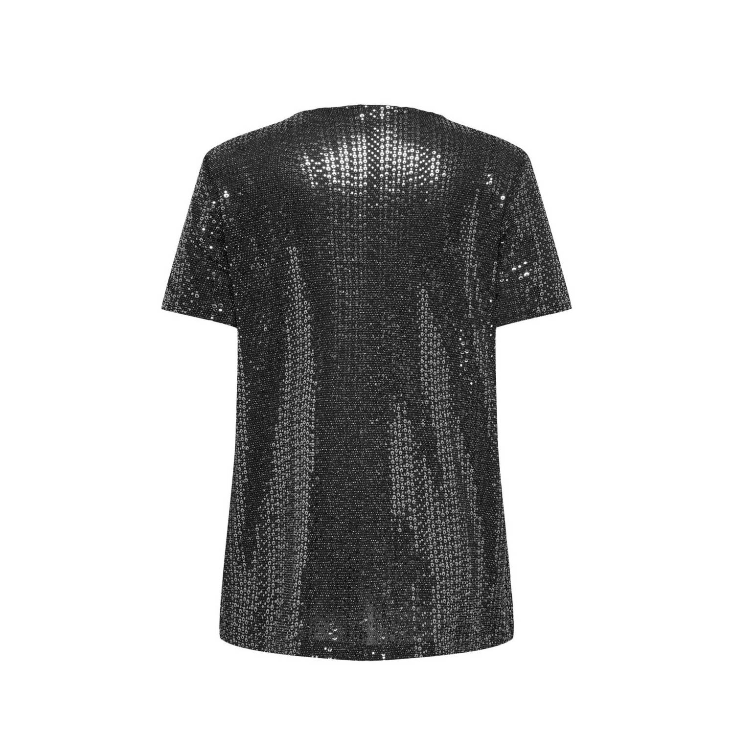 ONLY CARMAKOMA top CARLOLINA zwart zilver