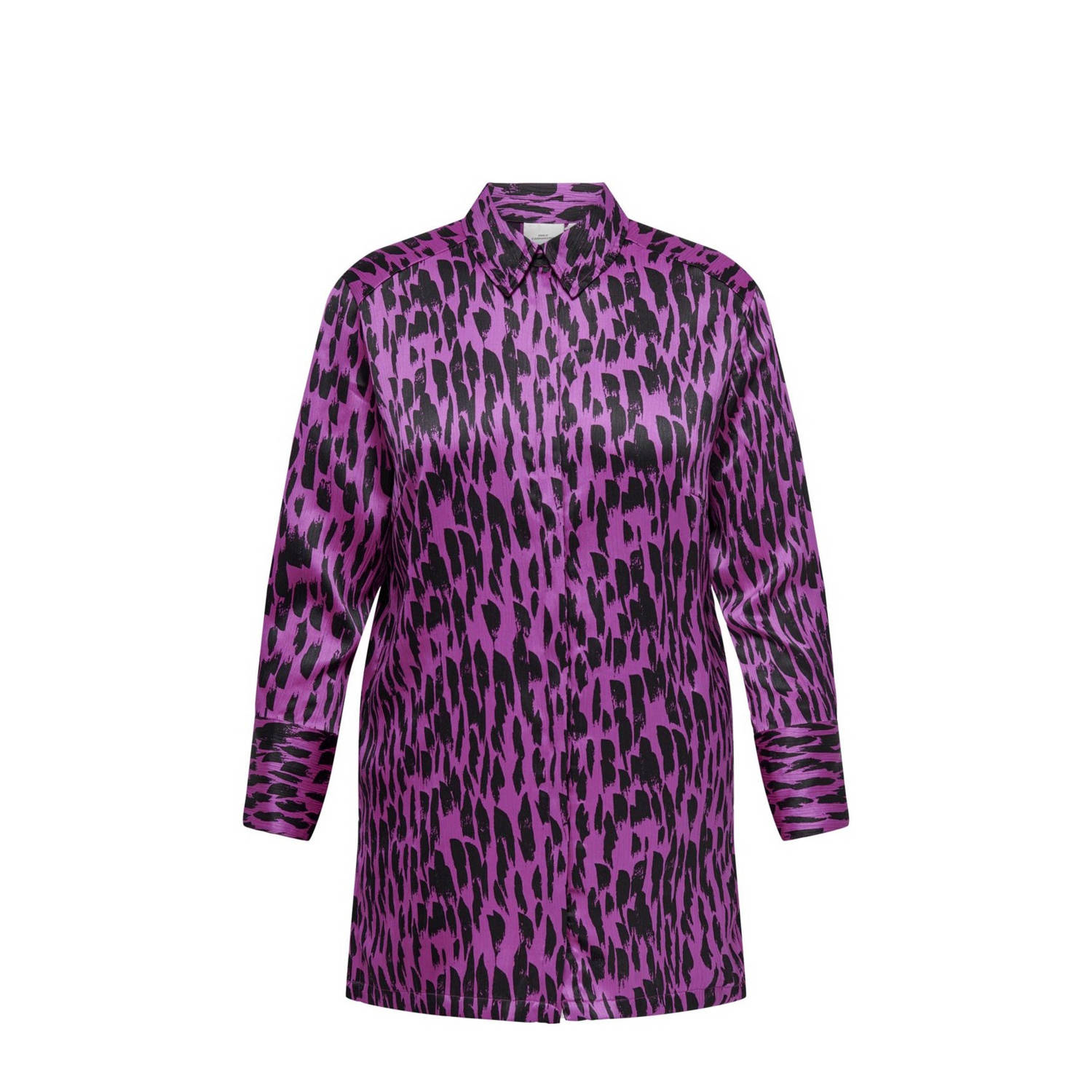 ONLY CARMAKOMA blouse CARPRIMROSE met all over print paars zwart