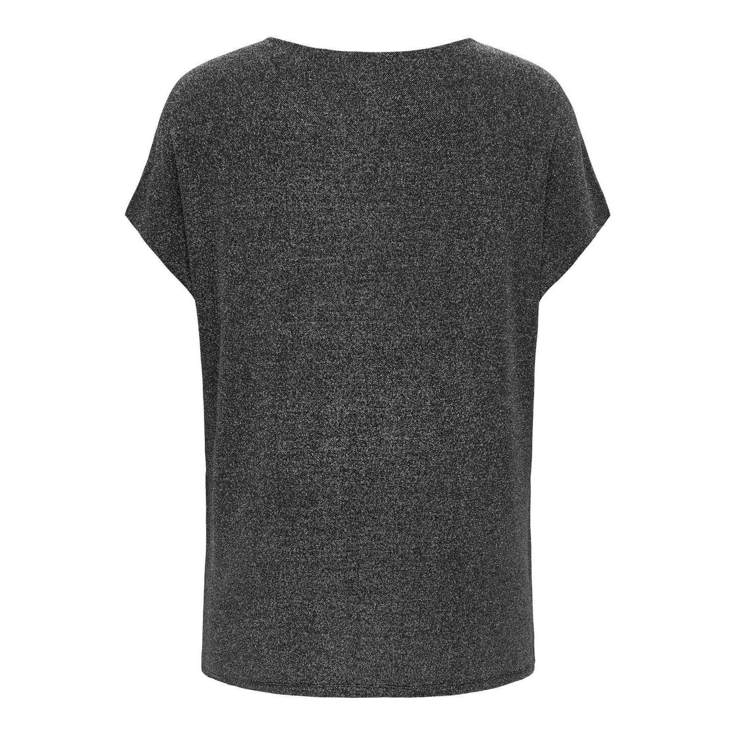 ONLY CARMAKOMA top CARQUEEN zwart zilver