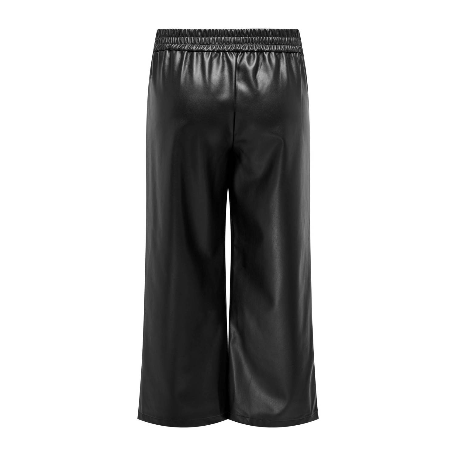 ONLY CARMAKOMA imitatieleren wide leg broek CARBINA zwart