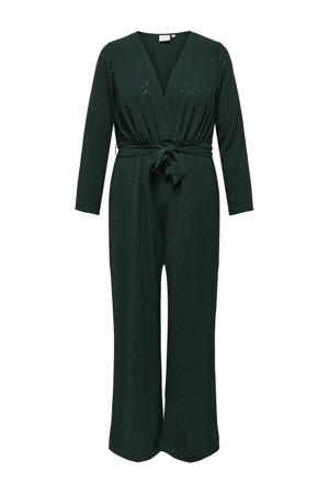 jumpsuit met glitters donkergroen