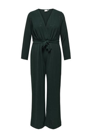 jumpsuit met glitters donkergroen