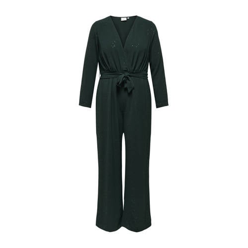ONLY CARMAKOMA jumpsuit CARJOSEE met glitters donkergroen afbeelding