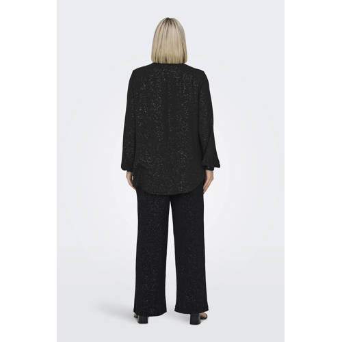 ONLY CARMAKOMA blouse CARJOSEE met glitters zwart afbeelding
