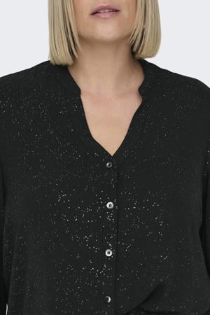 blouse CARJOSEE met glitters zwart