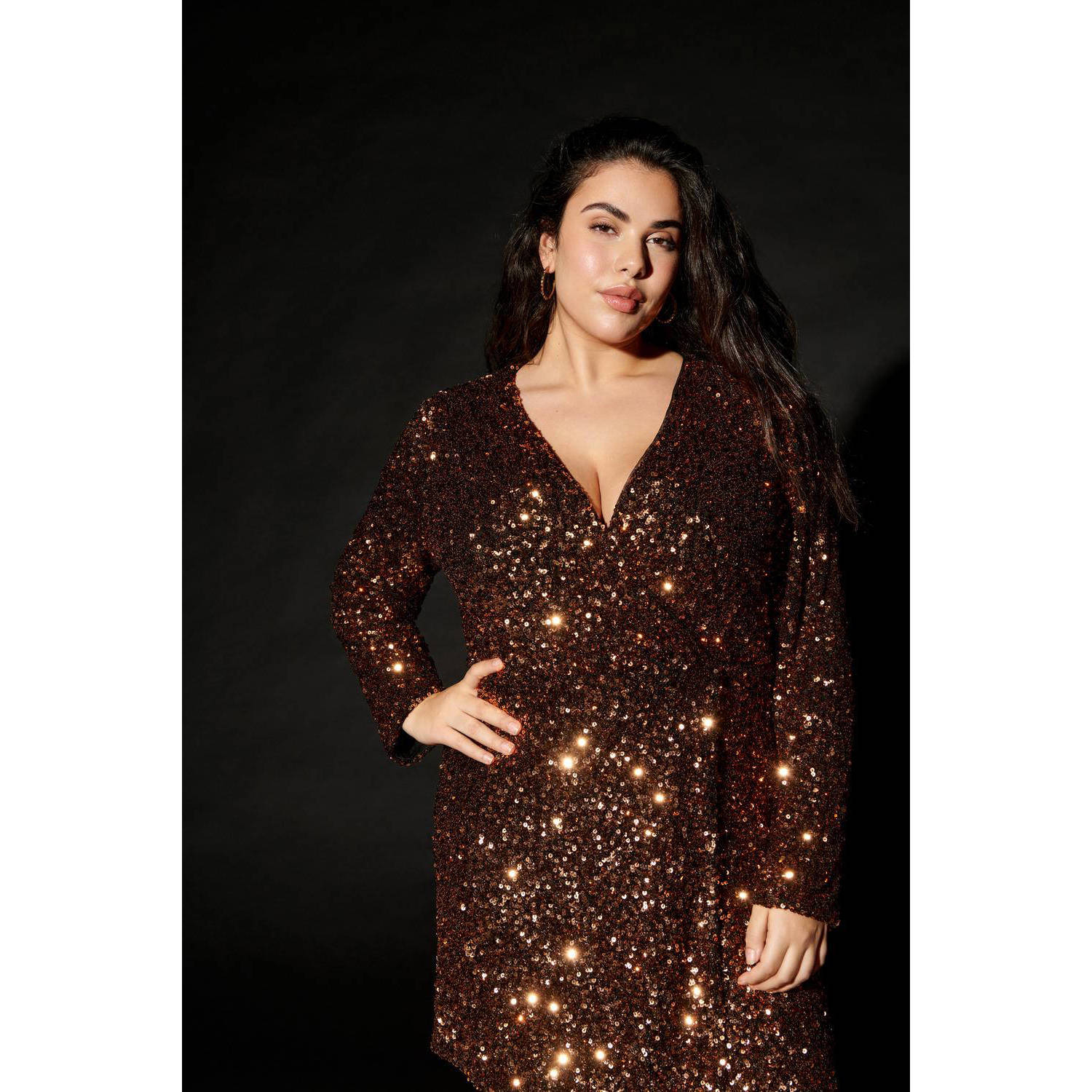 ONLY CARMAKOMA jurk CARSEQUINS koper