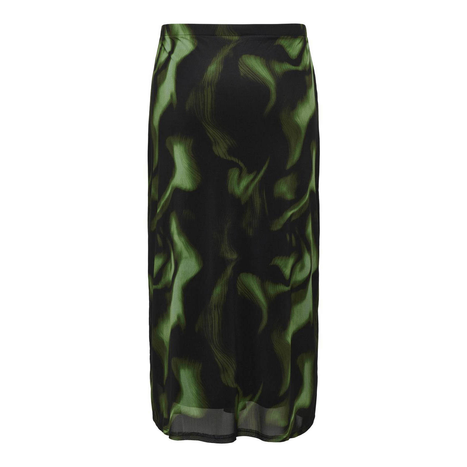 ONLY CARMAKOMA rok met all over print zwart groen