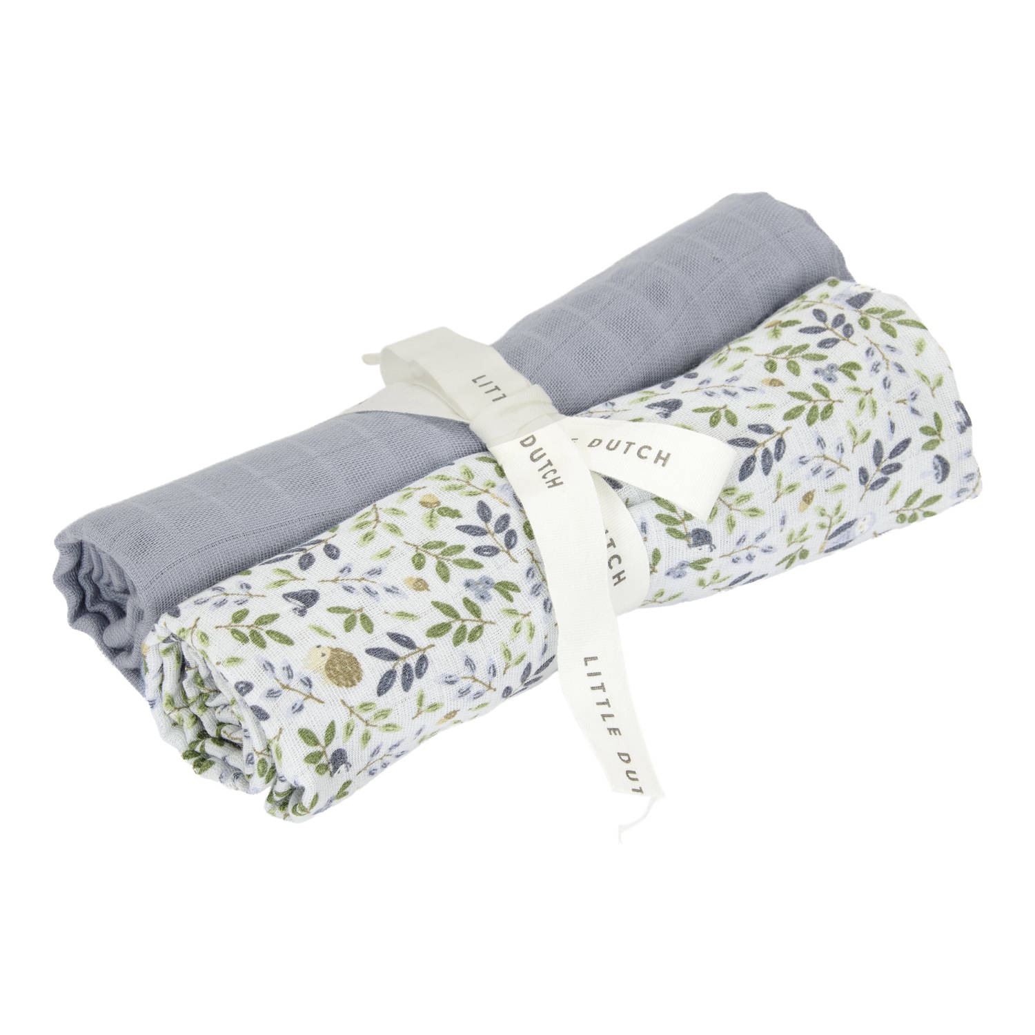 Little Dutch hydrofiele swaddle set van 2 Forest Adventure & Denim Blue