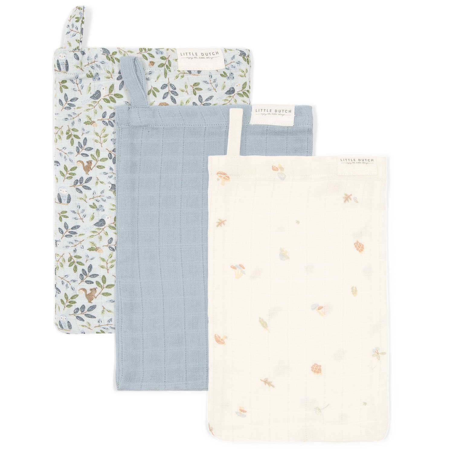 Little Dutch hydrofiel washandje set van 3 Forest Friends