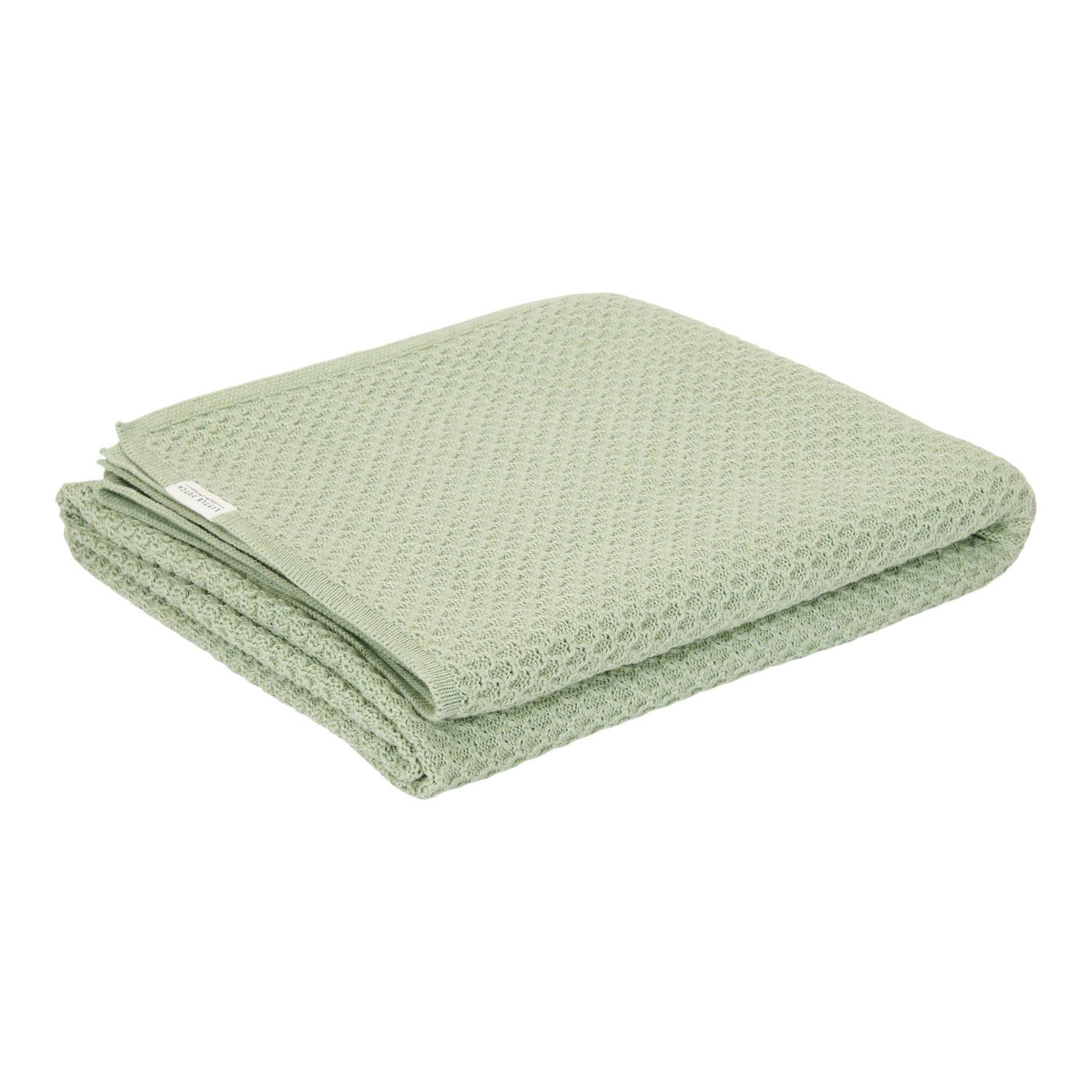 Little Dutch gebreide ledikantdeken Pure Sage