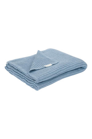 gebreide ledikantdeken Pure Denim Blue