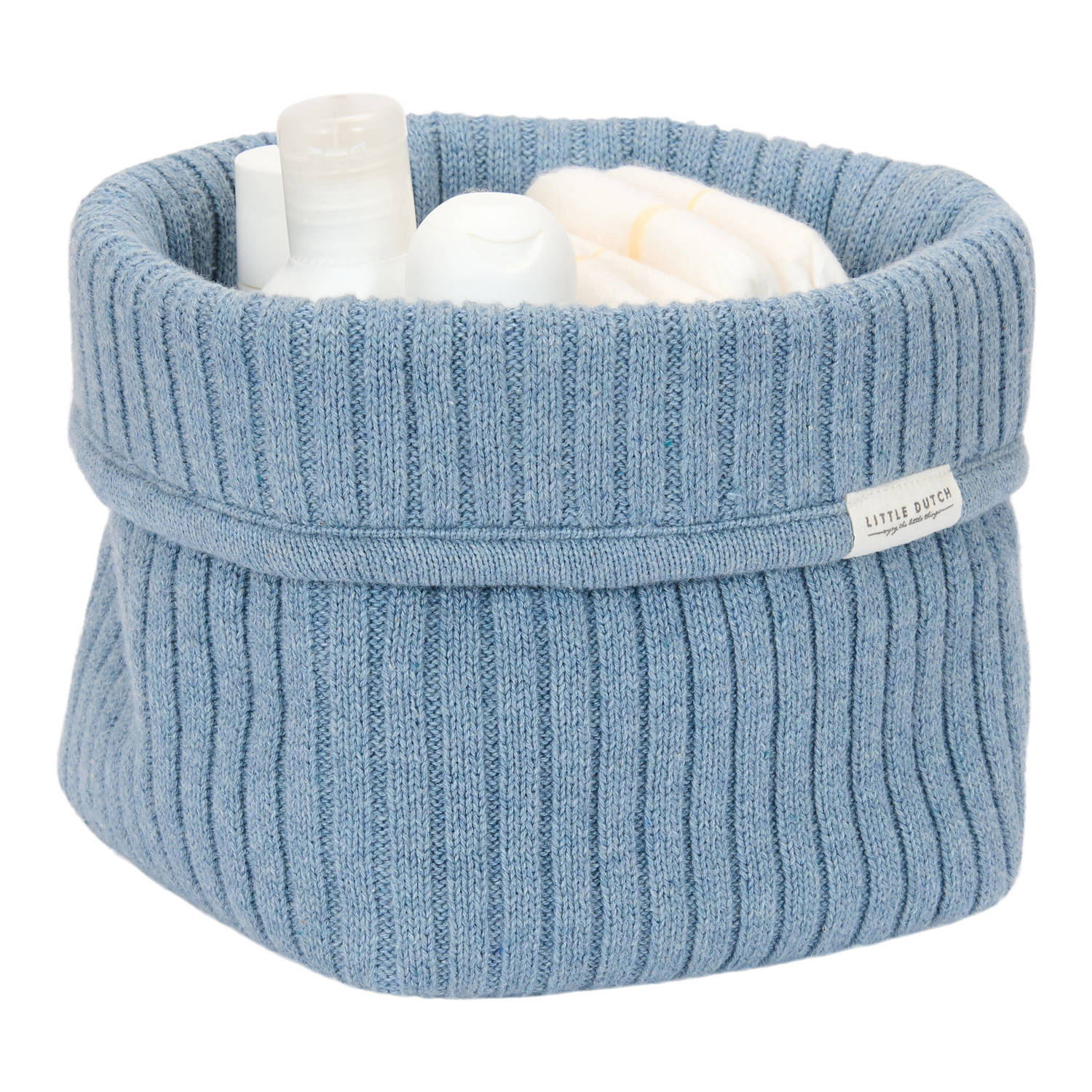 Little Dutch klein gebreid commodemandje Pure Denim Blue