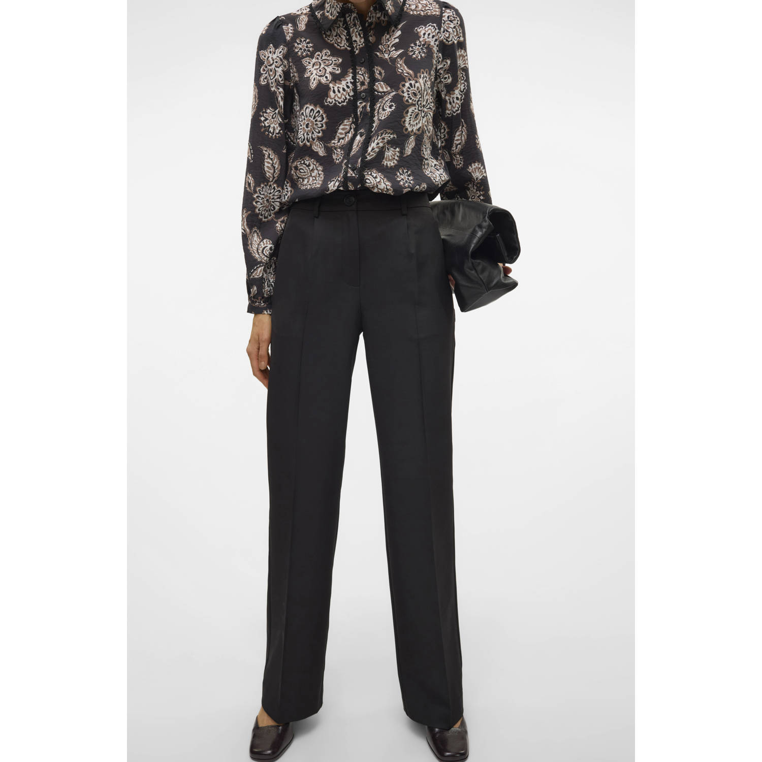 VERO MODA high waist broek VMRAYA zwart
