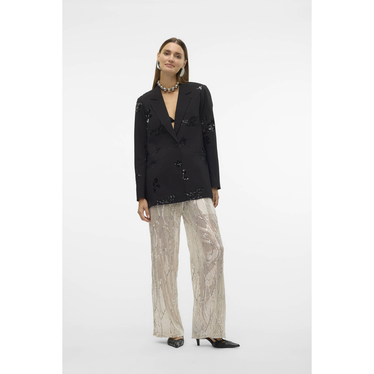 VERO MODA oversized blazer VMMITRA zwart