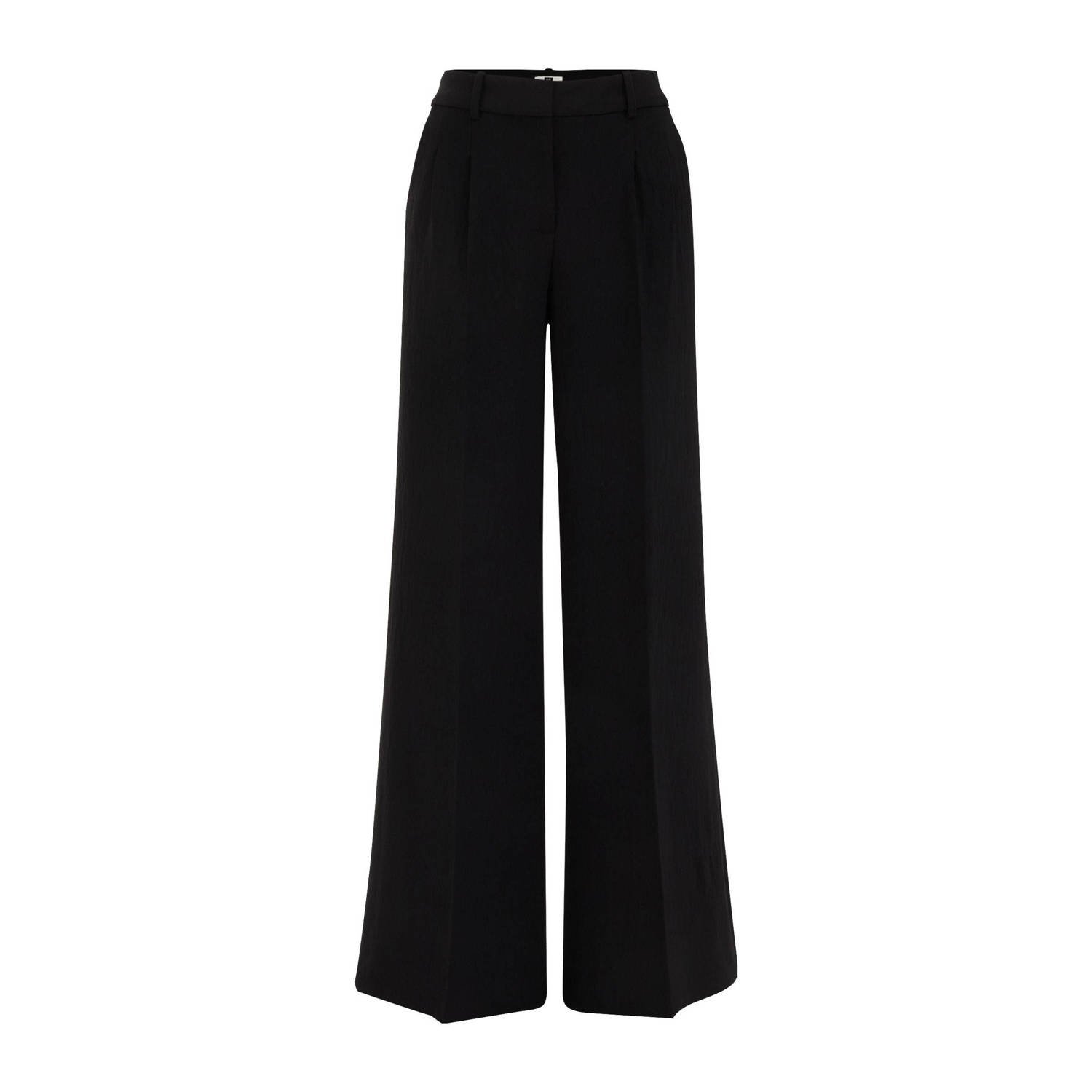 WE Fashion WE STUDIO high waist wide leg pantalon zwart