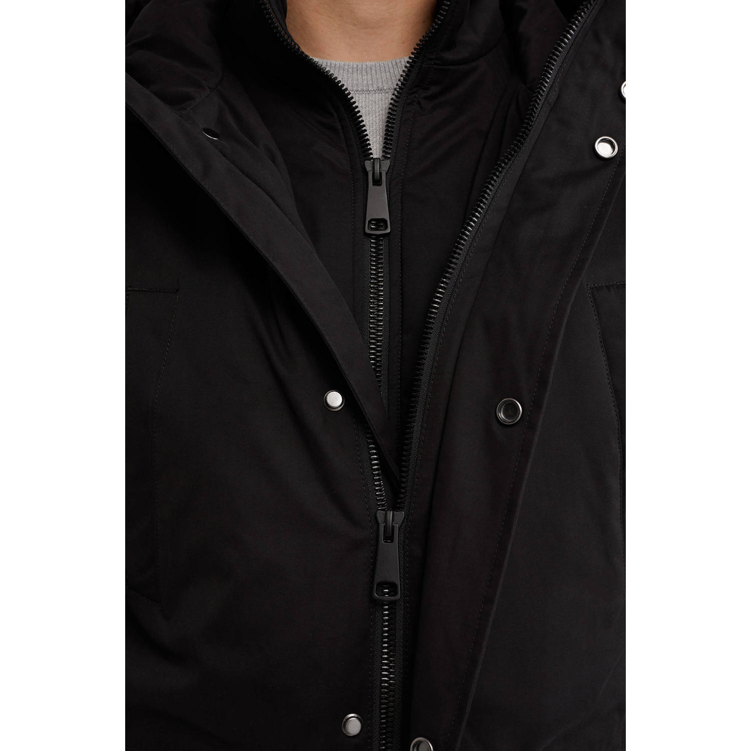 WE Fashion gewatteerde winterjas zwart