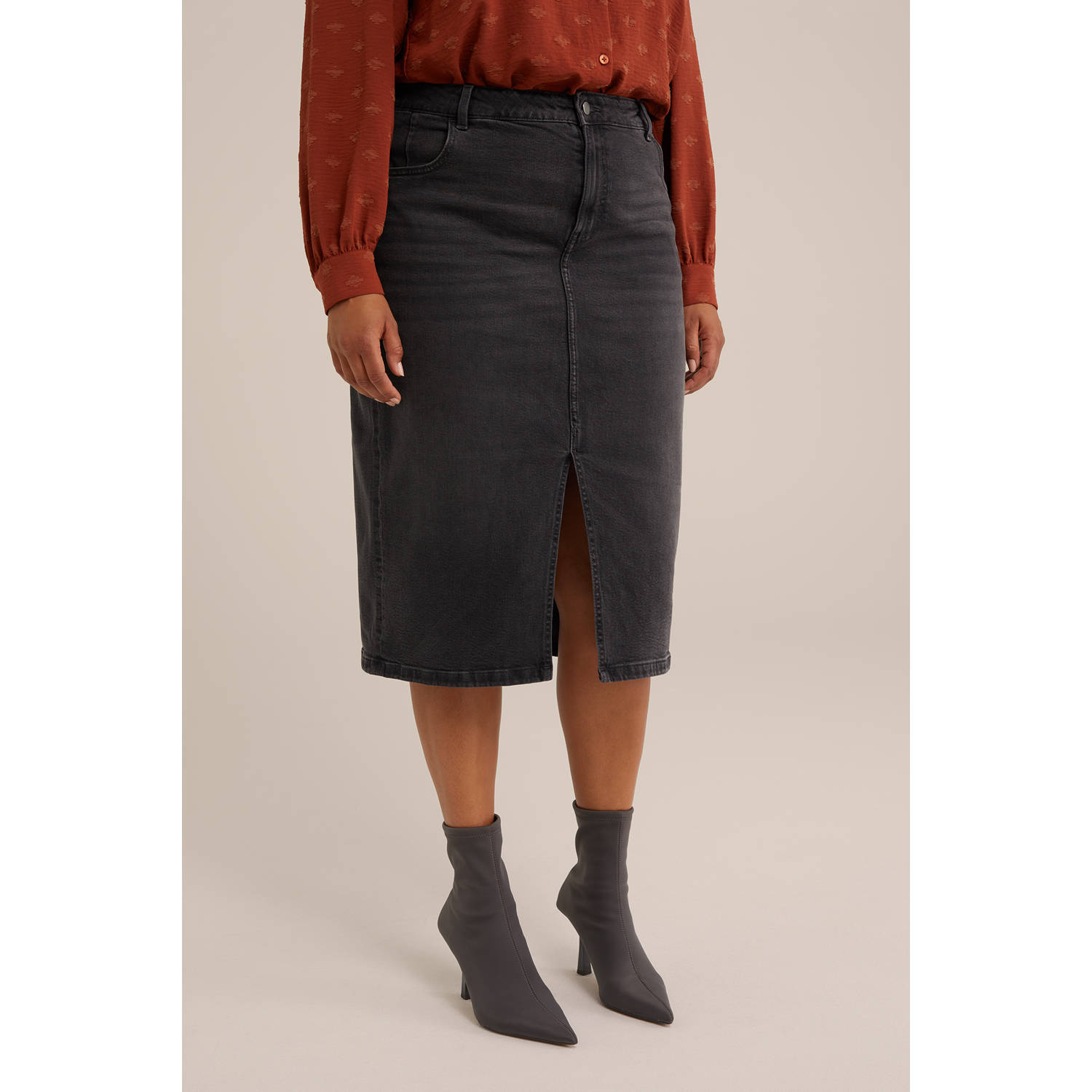 WE Fashion Blue Ridge denim spijkerrok grey denim