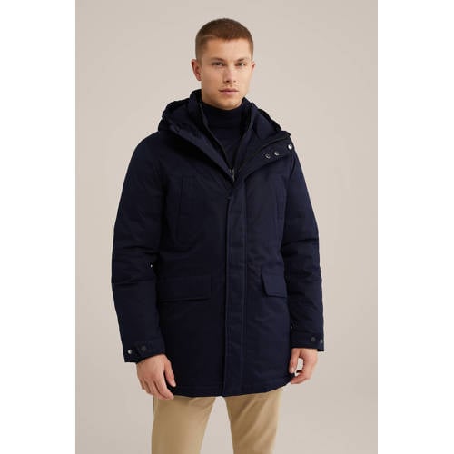 WE Fashion gewatteerde winterjas donkerblauw afbeelding