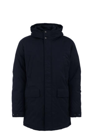 gewatteerde winterjas donkerblauw