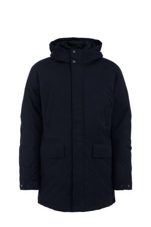 gewatteerde winterjas donkerblauw