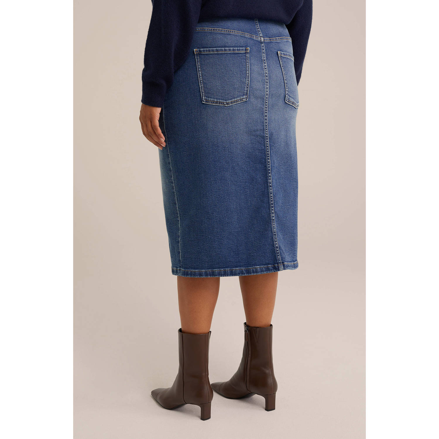 WE Fashion Blue Ridge denim spijkerrok medium blue denim