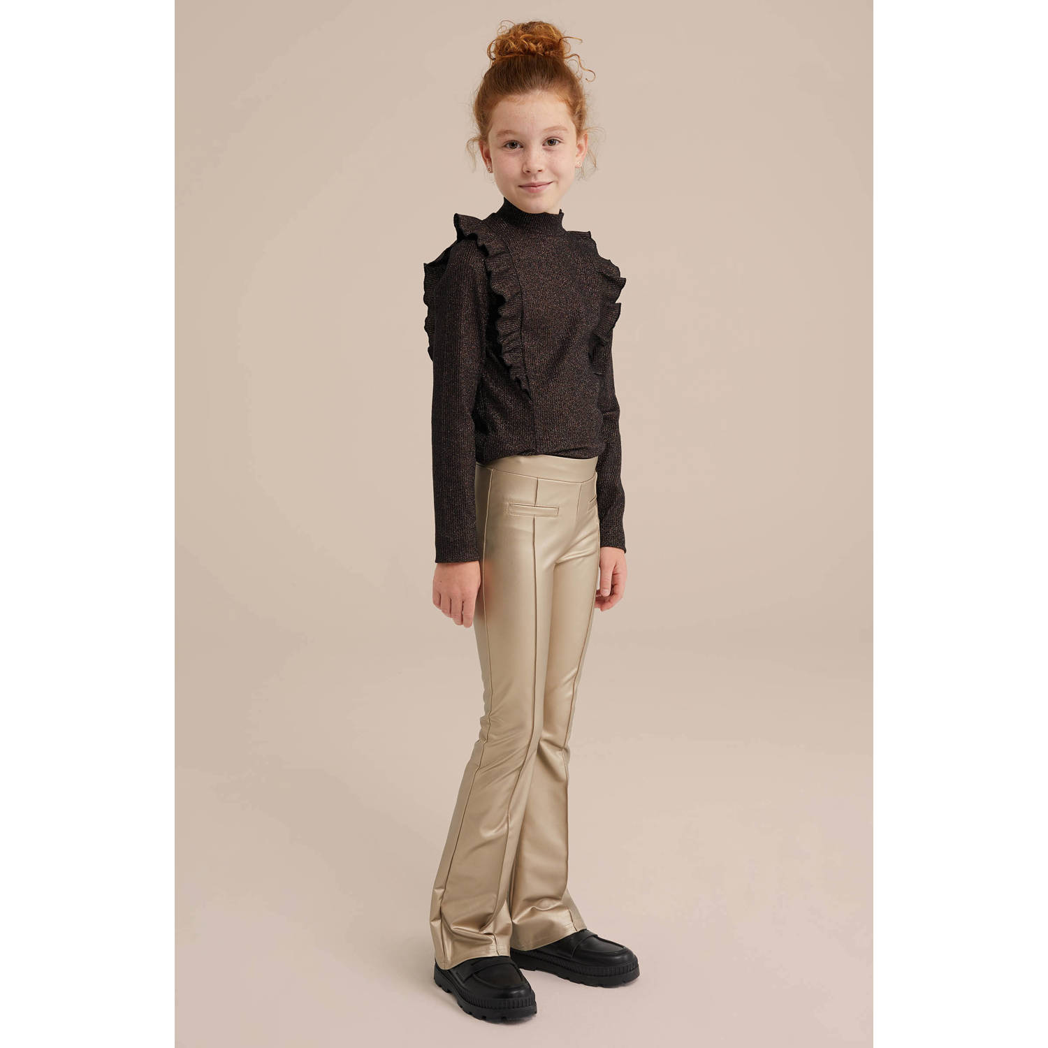 WE Fashion gebreide trui zwart glitter