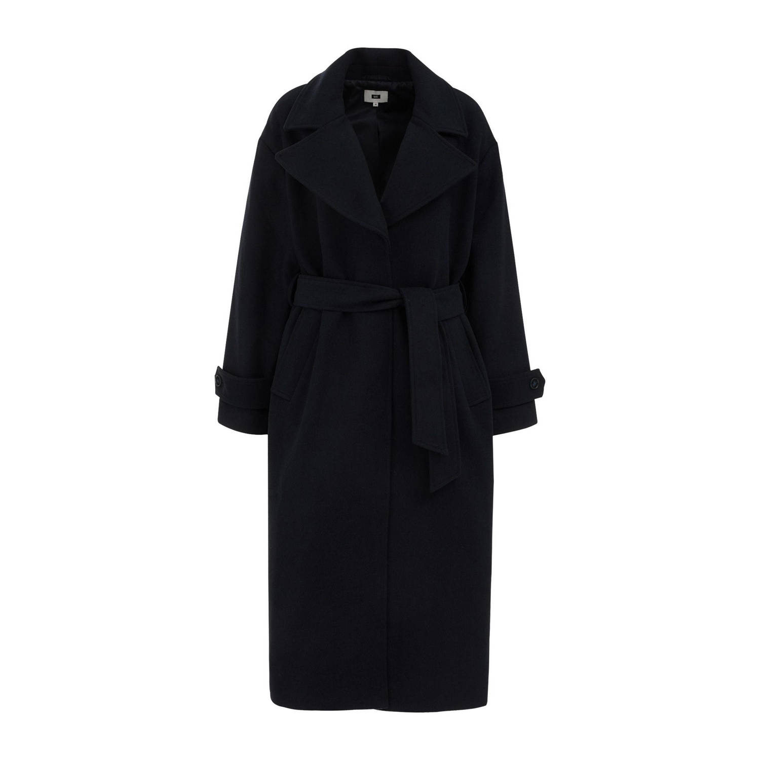 WE Fashion jas met wol donkerblauw