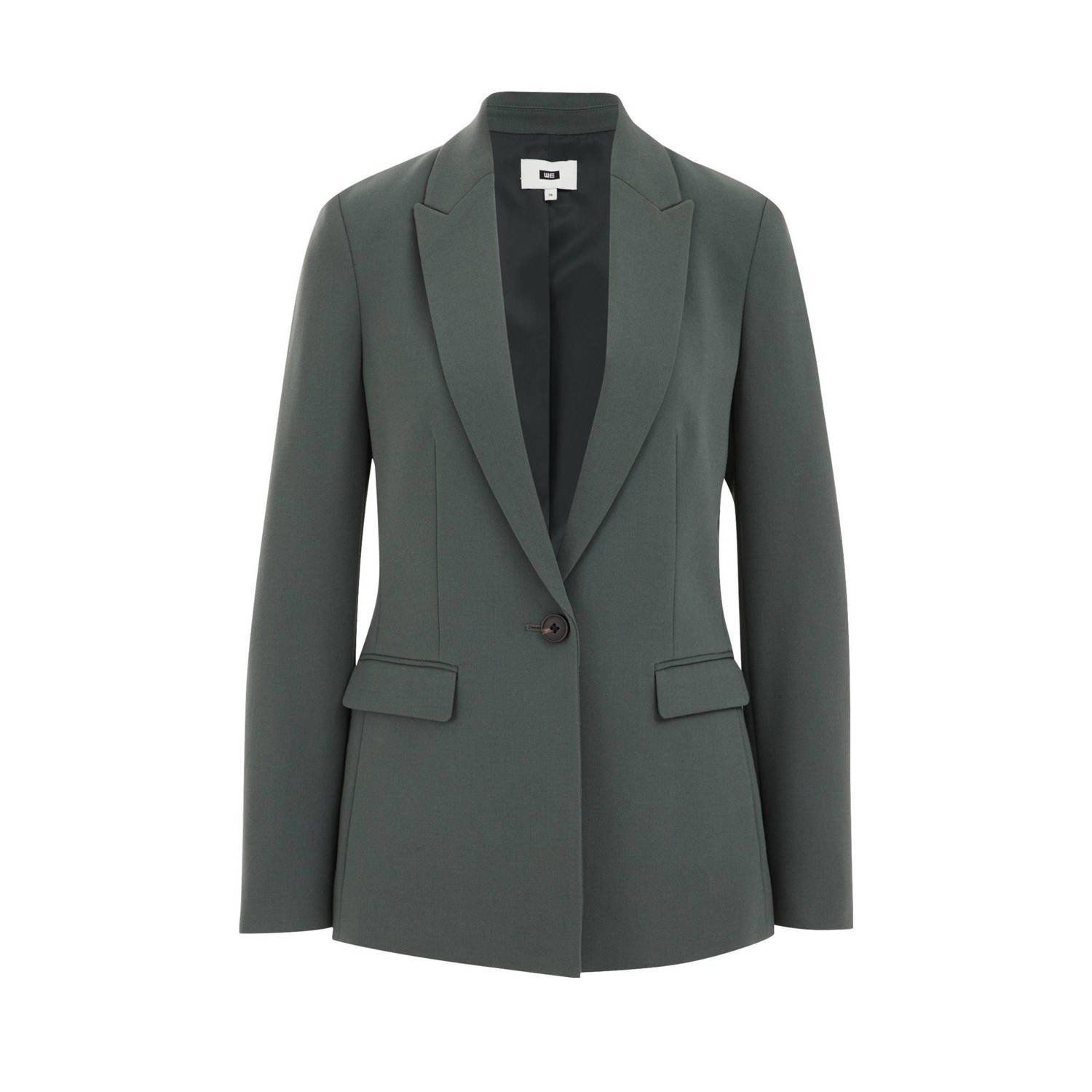 WE Fashion rechtvallende blazer grijsgroen