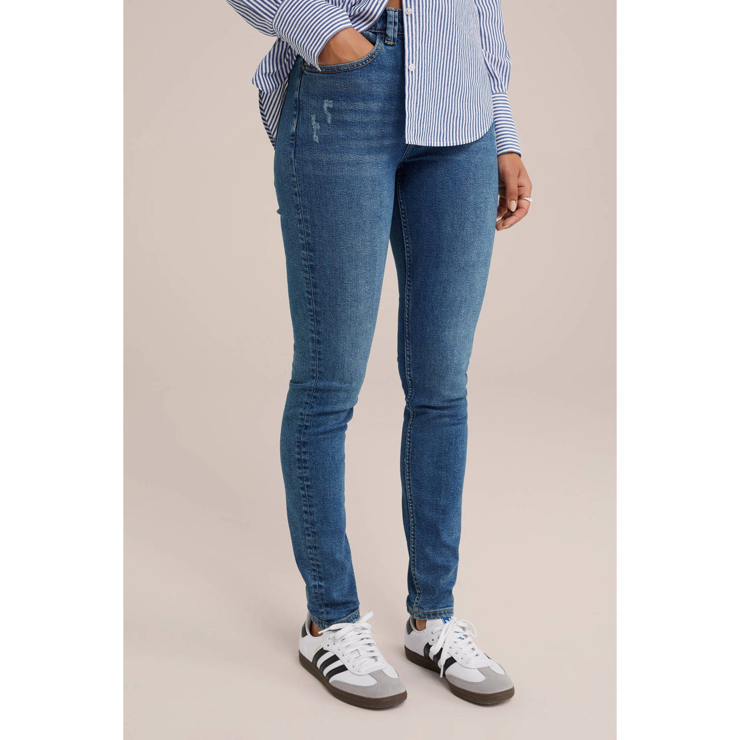 WE Fashion Blue Ridge high waist skinny jeans medium blue denim
