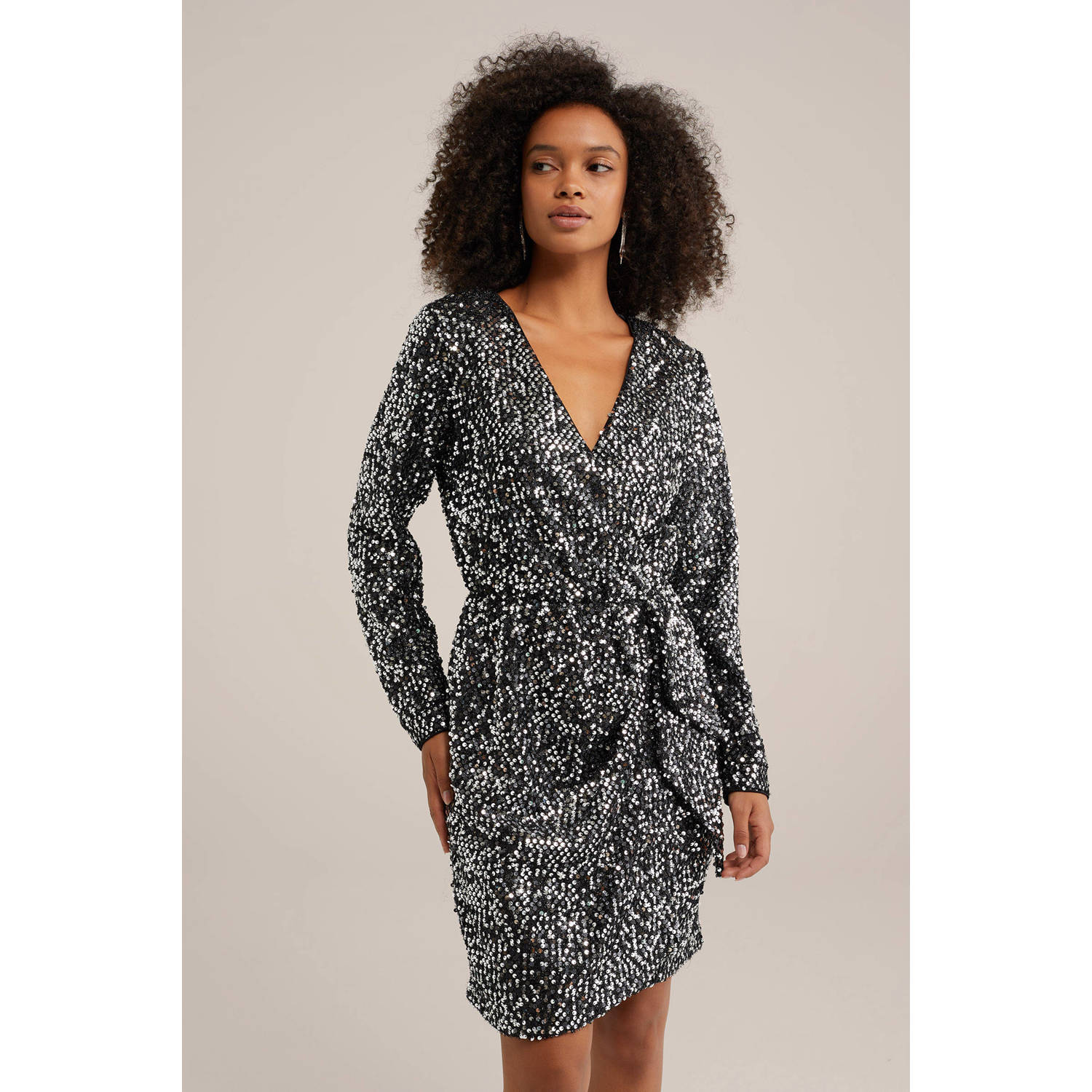 WE Fashion pailletten jurk zilver