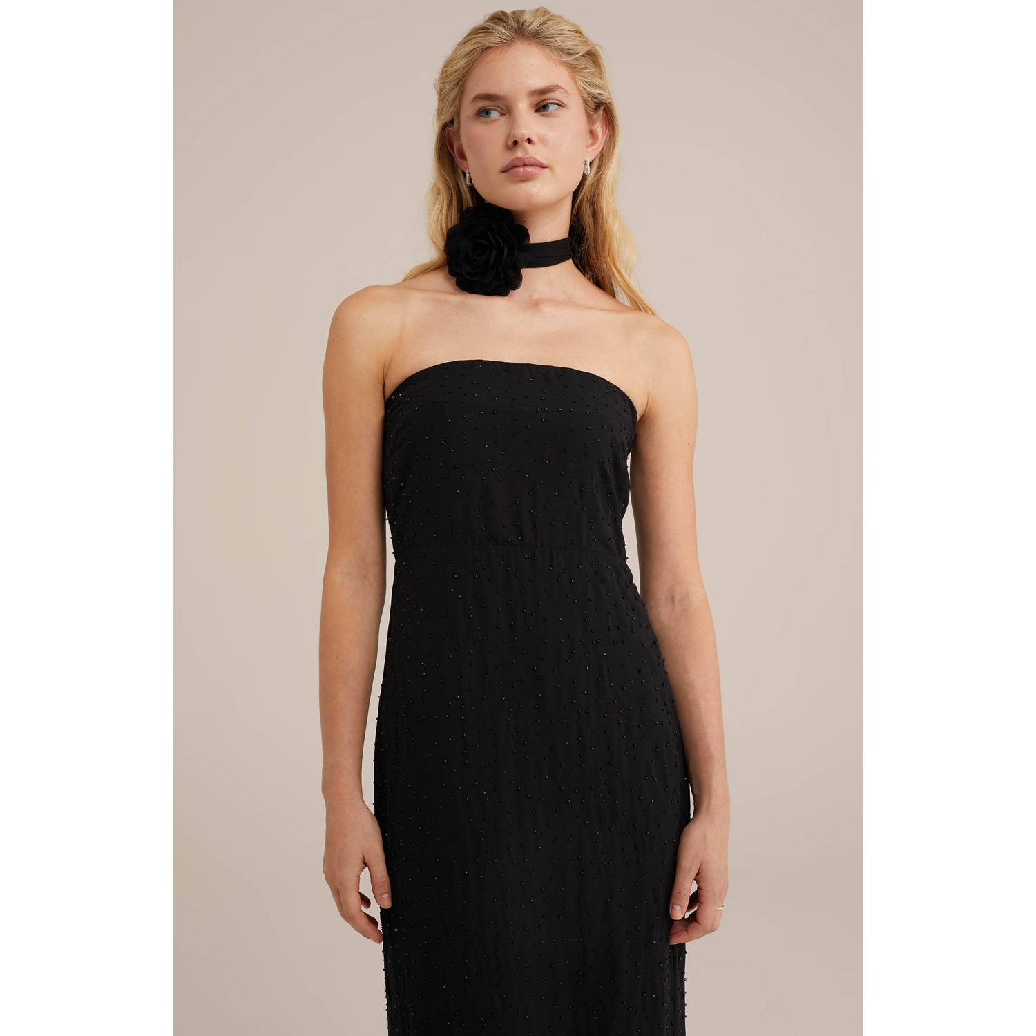 WE Fashion bodycon jurk zwart