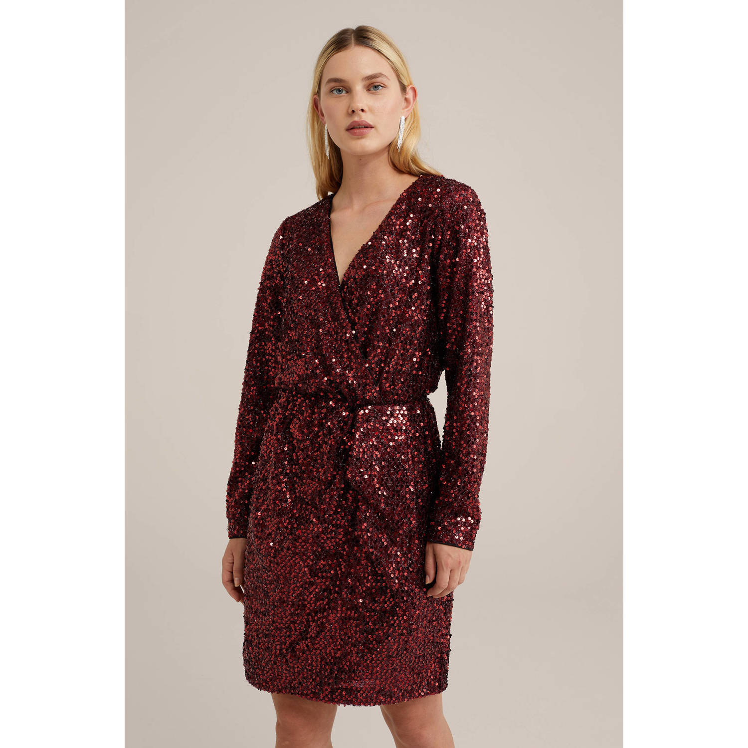 WE Fashion pailletten jurk rood