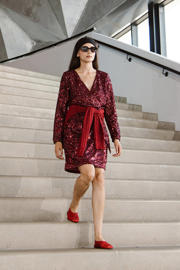 thumbnail: WE Fashion pailletten jurk rood
