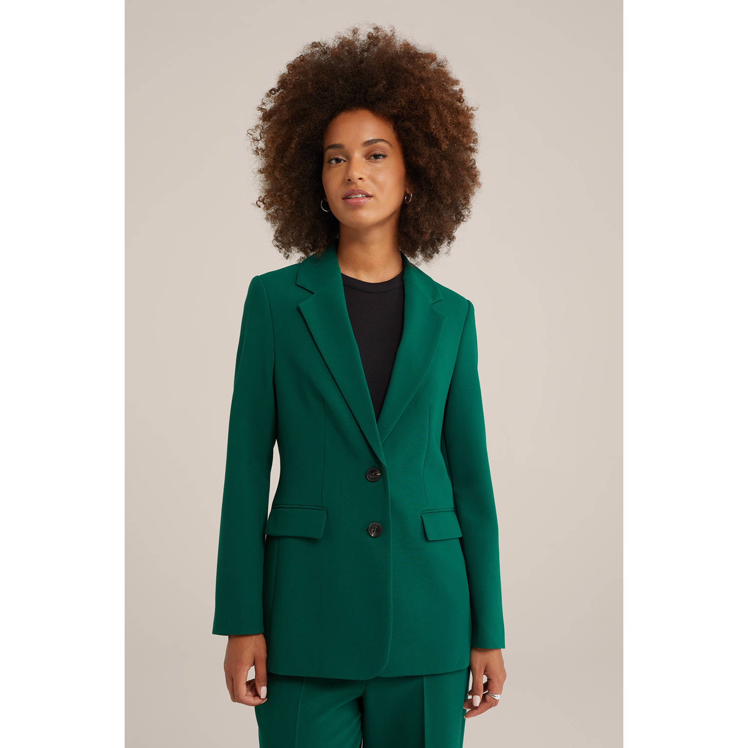 WE Fashion rechtvallende blazer groen