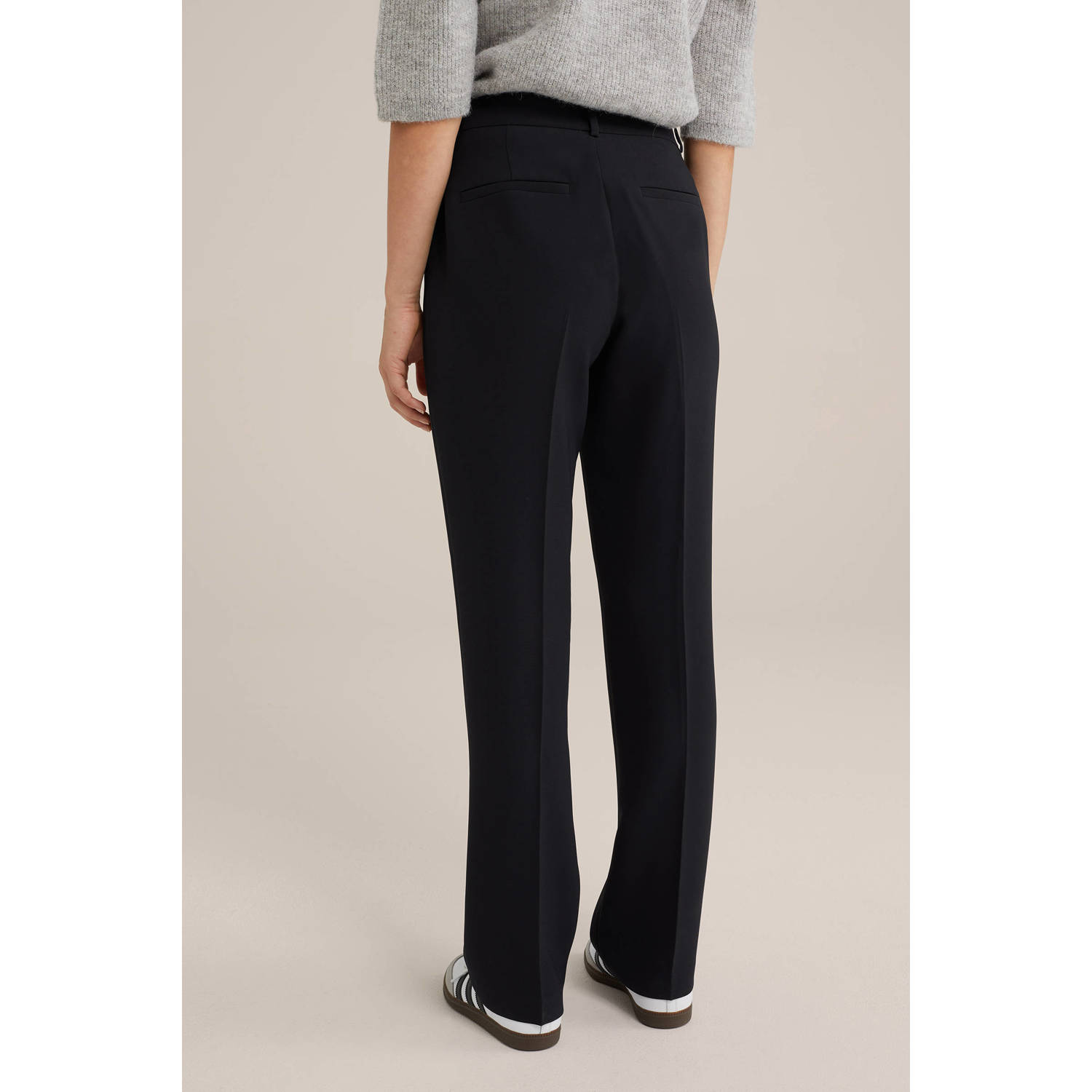 WE Fashion straight fit pantalon zwart