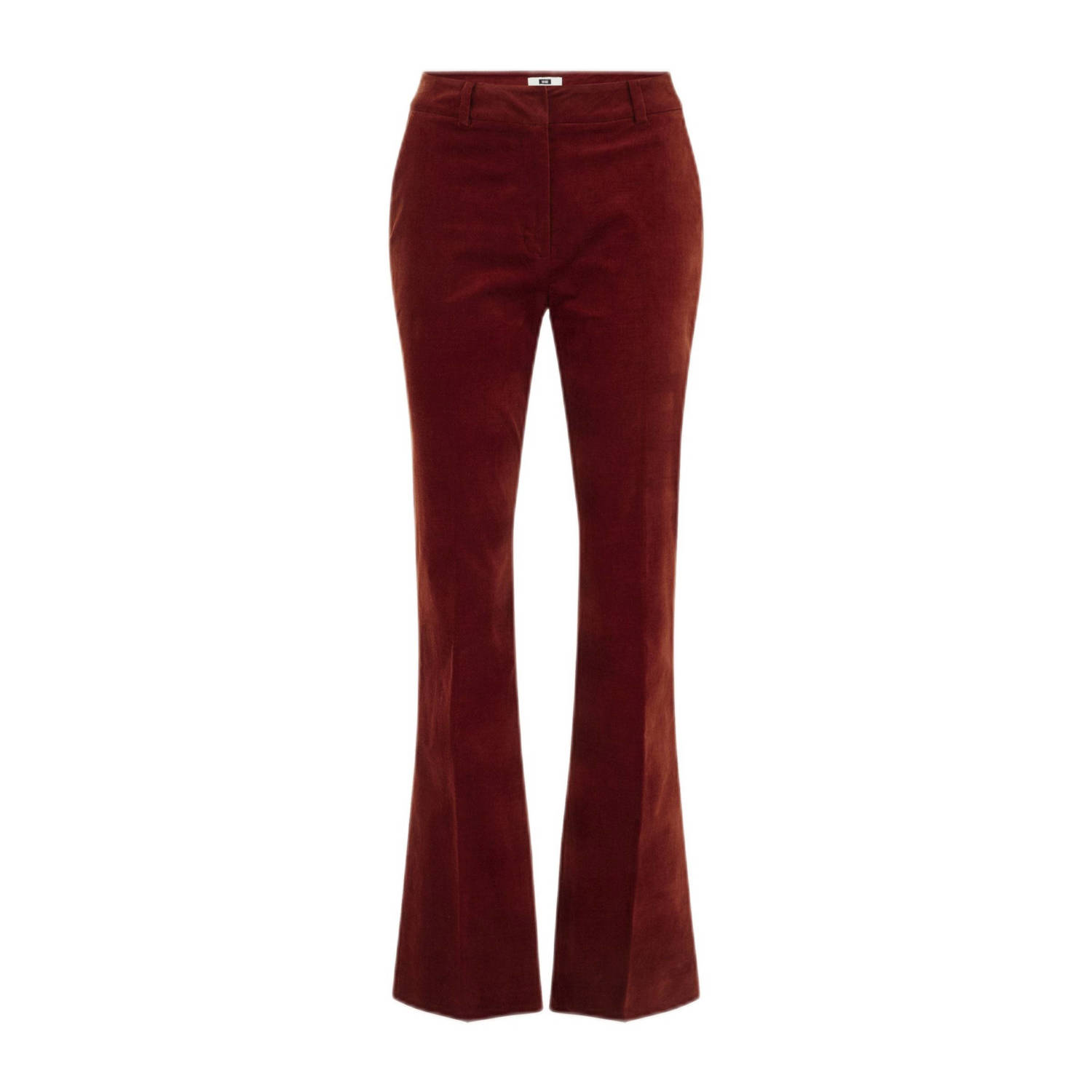 WE Fashion velours straight fit broek brique