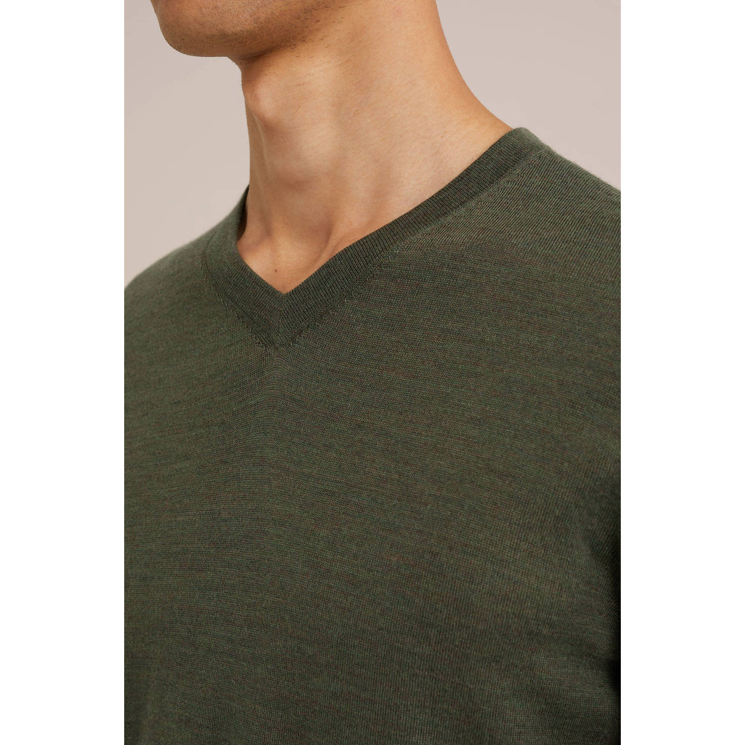 WE Fashion WE Fundamentals wol gebreide trui groen
