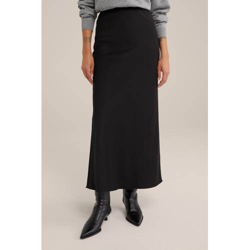 WE STUDIO satijn maxi rok zwart afbeelding