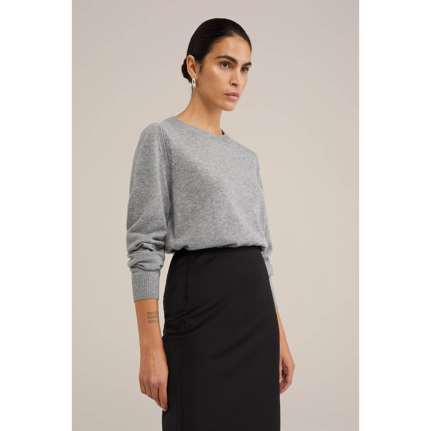 WE Fashion WE STUDIO satijn maxi rok zwart