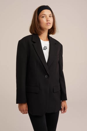 rechtvallende blazer zwart