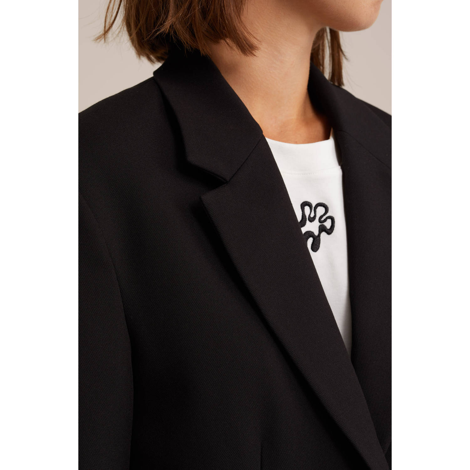 WE Fashion rechtvallende blazer zwart