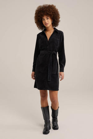 corduroy blousejurk zwart