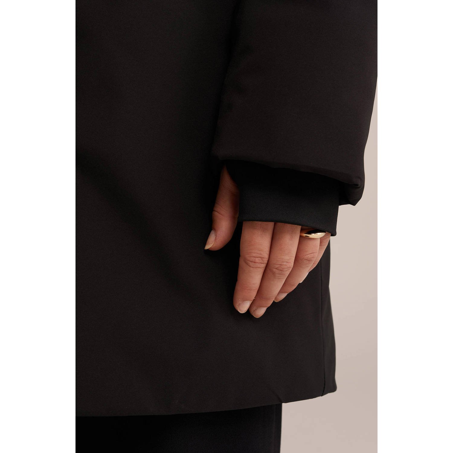 WE Fashion gewatteerde parka zwart