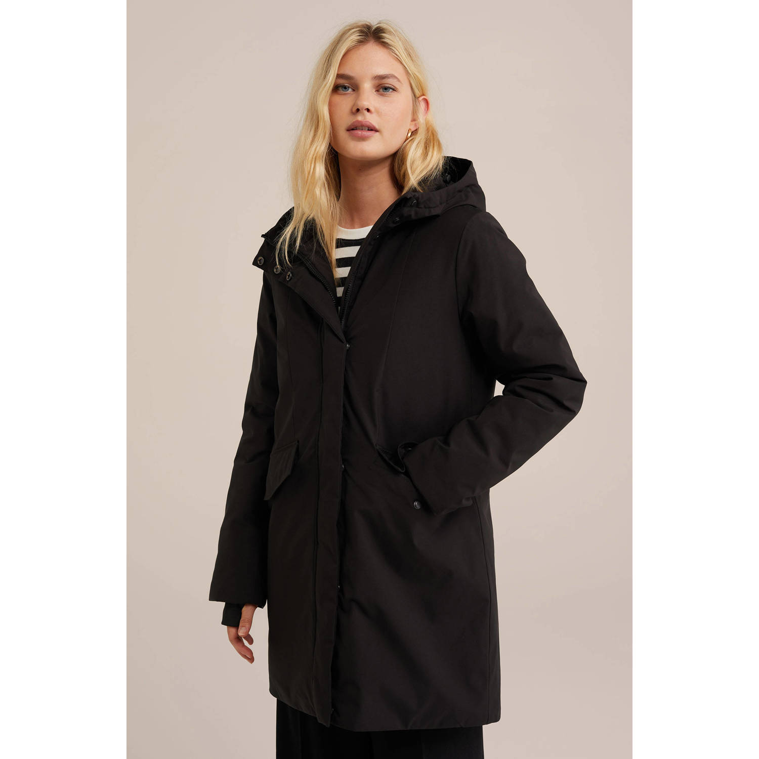 WE Fashion gewatteerde parka zwart